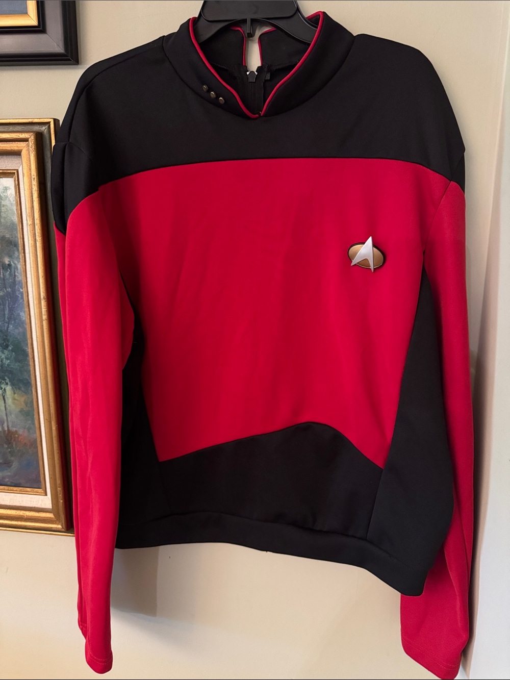 Men's Star Trek Commander Picard Pullover Halloween Costume Shirt Sweater Large